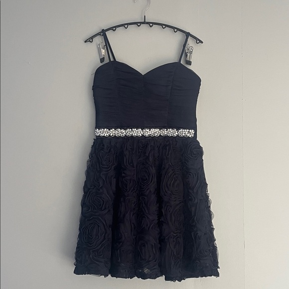 Trixxi Blue Mini Dress with Embellished Waist - Picture 1 of 7